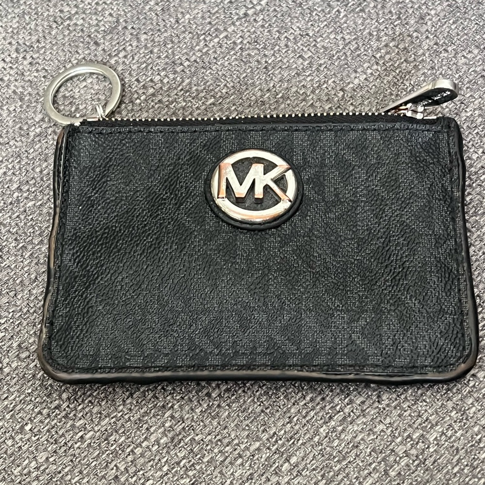 Michael Kors Black Textured Coin Pouch
